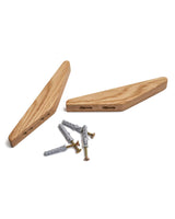 Natural oiled oak including plugs and screws.