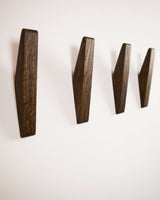 Black oiled Oak Wood Wall Hooks.