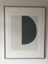 Serigraphy print 'Big Grey' crafted by Emma Lawrenson in oak wood frame.