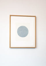  Serigraphy print 'Full Moon' crafted by Emma Lawrenson in oak wood frame.