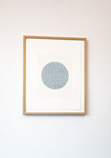 Serigraphy print 'Full Moon' crafted by Emma Lawrenson in oak wood frame.