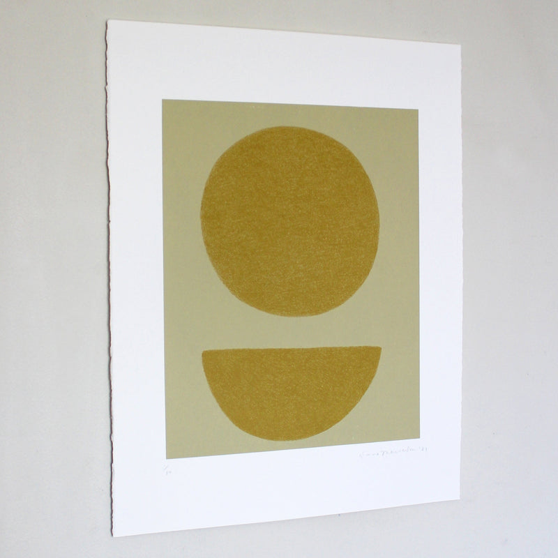 Serigraphy print 'Yellow Moonstone' crafted by Emma Lawrenson without frame.