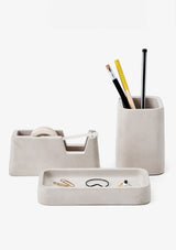 Concrete Desk Set Light Grey