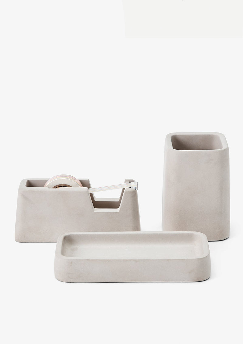 Concrete Desk Set Light Grey