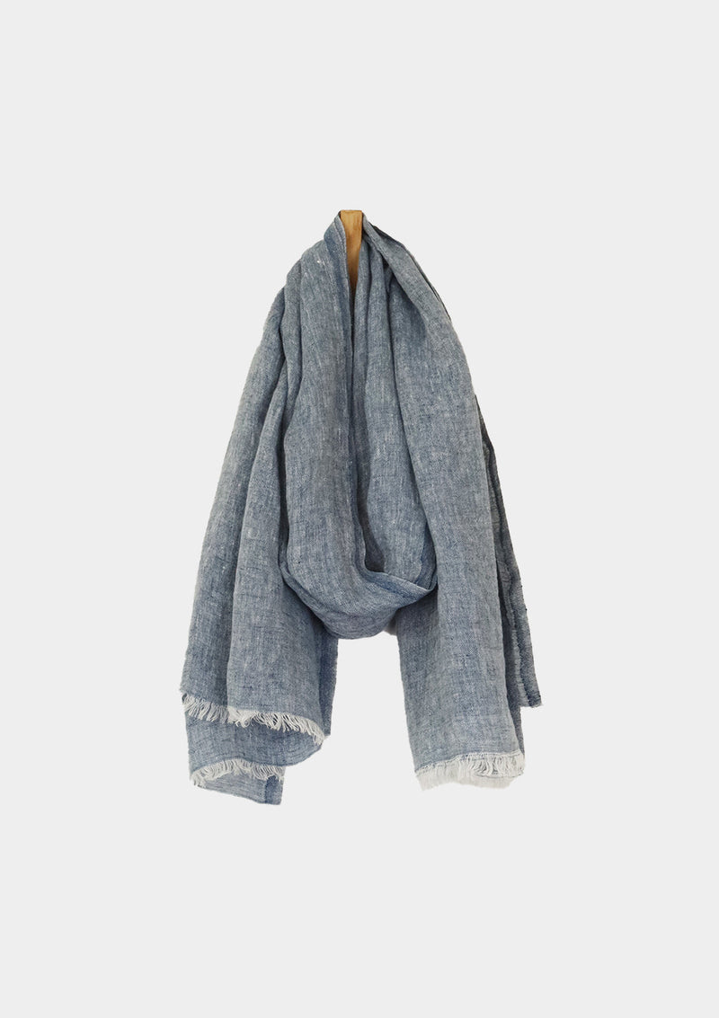 Blue Linen Scarf.