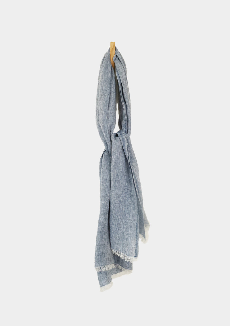 Blue Linen Scarf.