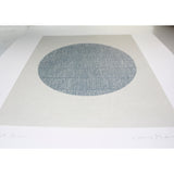 Close-up serigraphy print 'Full Moon' crafted by Emma Lawrenson without frame.