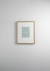 Serigraphy print 'Lineair Drawing No 17' crafted by Emma Lawrenson in oak wood frame.