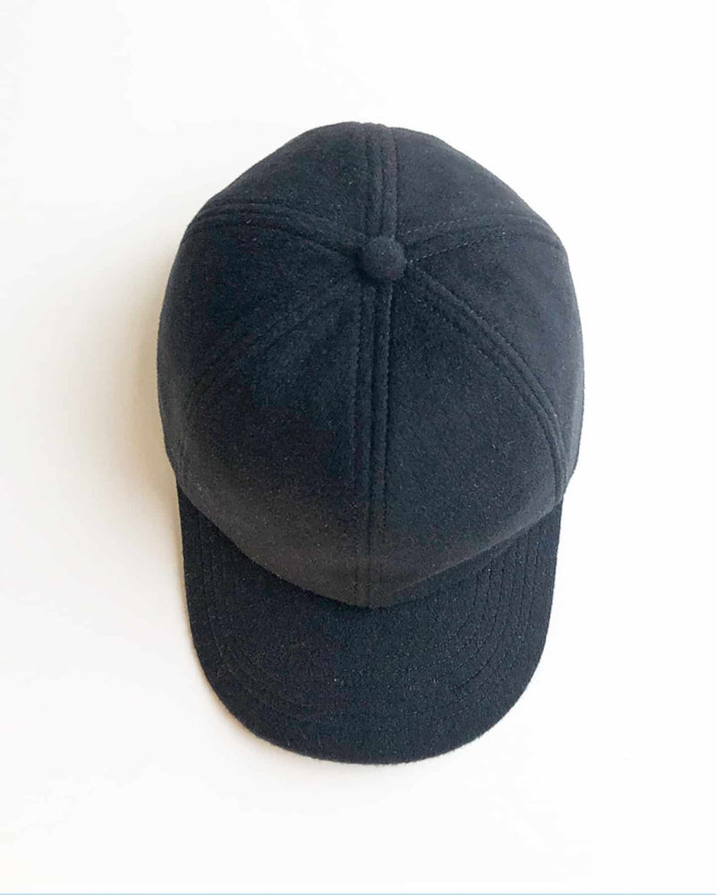Wool Cashmere Cap - Black
